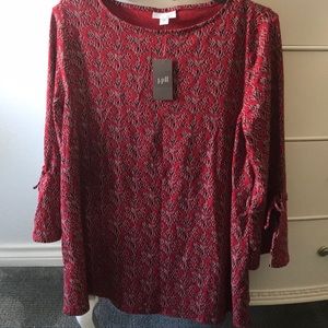 JJill top never worn with tags! Beautiful red